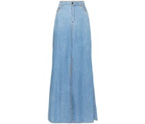 chain link-trim cotton skirt