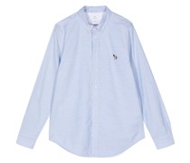zebra-embroidered organic cotton shirt