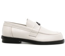Seal-plaque leather loafers