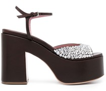 Plateau-Sandalen mit Kristallen