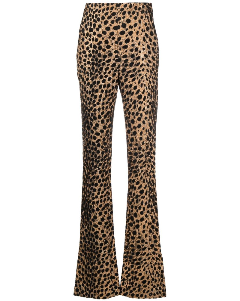 Genny Damen Schlaghose mit Leoparden-Print