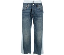 Zweifarbige Cropped-Jeans