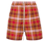 plaid-check cotton shorts