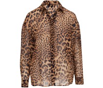 Seidenhemd mit Leoparden-Print