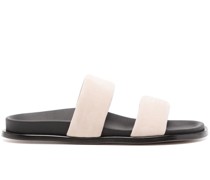 double-strap suede sandals