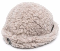 Shearling-Mütze mit schmaler Krempe