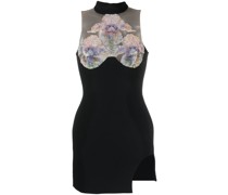 Minikleid mit Kristallblumen
