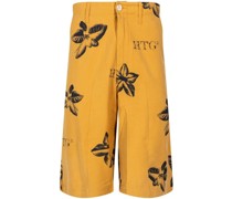 Bermudas mit Tabakblumen-Print