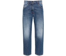 Halbhohe Cropped-Jeans