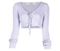 Gerippter Cropped-Cardigan