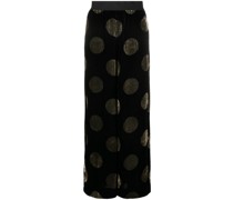 Gepunktete Hose mit weitem Bein