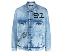 Ausgeblichene Jeansjacke mit Print