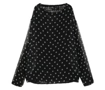 polka-dot layered blouse