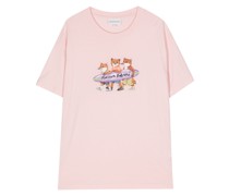 T-Shirt mit Surfing Foxes-Print