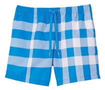 Karierte Badeshorts mit Kordelzug
