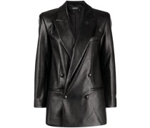 Doppelreihiger Blazer aus Faux-Leder