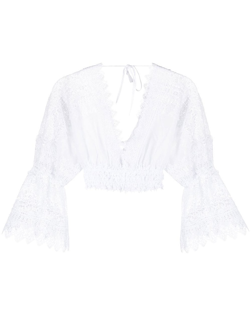 Charo Ruiz Damen Cropped-Bluse aus Spitze