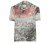 logo-print bleached-effect T-shirt