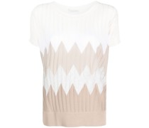 zigzag-print ribbed top