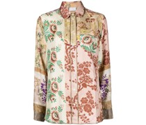 Seidenhemd mit Blumen-Print