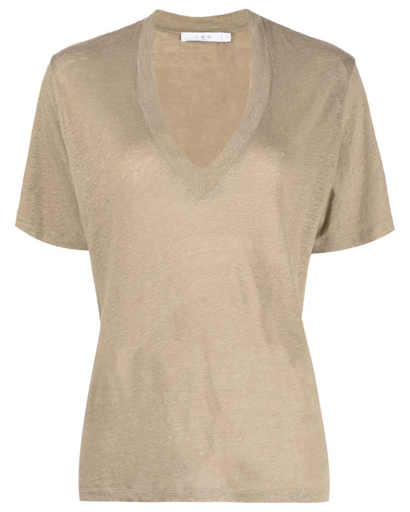 IRO Damen T-Shirt mit V-Ausschnitt