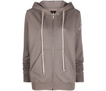 logo-embroidered cotton hooded jacket
