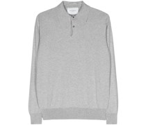 mélange-effect knitted polo shirt