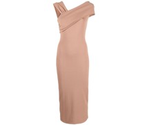 Geripptes One-Shoulder-Kleid
