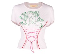 T-Shirt mit Korsage