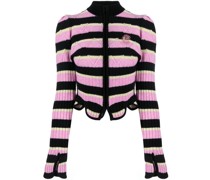 Gestreifter Strickcardigan