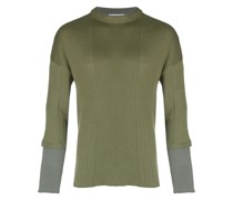 Gerippter Pullover mit Logo