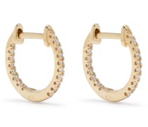 18kt yellow  diamond hoop earrings