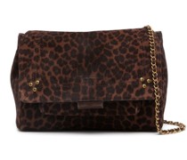 Schultertasche mit Leoparden-Print