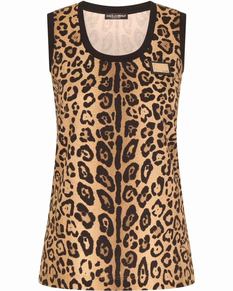Dolce & Gabbana Damen Oberteil mit Leoparden-Print