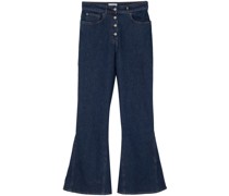 high-waisted flared jeans