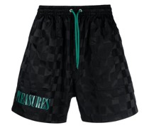 Karierte Shorts mit Logo-Print