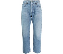 Halbhohe Parker Cropped-Jeans