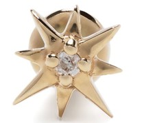 14kt Star Gelbgoldohrstecker mit einem Diamanten