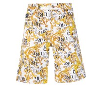 baroque-pattern denim shorts
