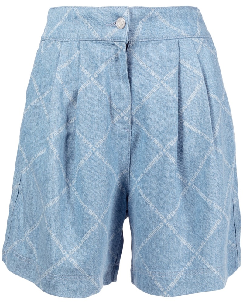 Karl Lagerfeld Damen Jeans-Shorts mit Logo-Print