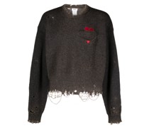 Sweatshirt in Distressed-Optik