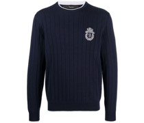Gerippter Pullover mit Logo
