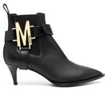 Spitze Stiefel mit Logo-Schild