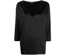 Seidenbluse mit V-Ausschnitt