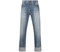 Cropped-Jeans mit Stone-Wash-Effekt
