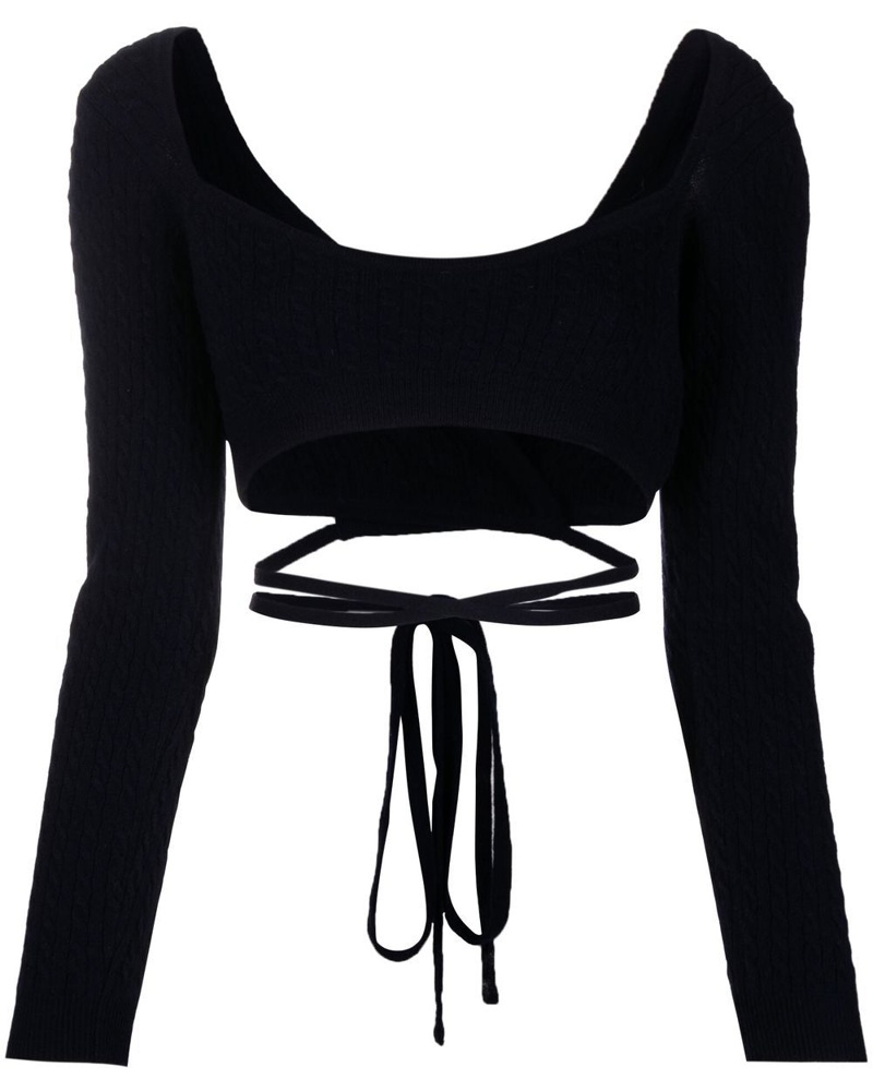 Patou Damen Cropped-Top mit Schnürung