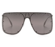 Shield-Sonnenbrille mit Strass