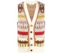 patterned intarsia knit vest