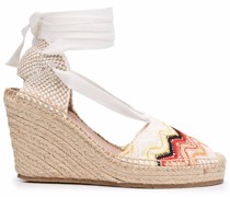 Wedge-Sandalen mit Webmuster