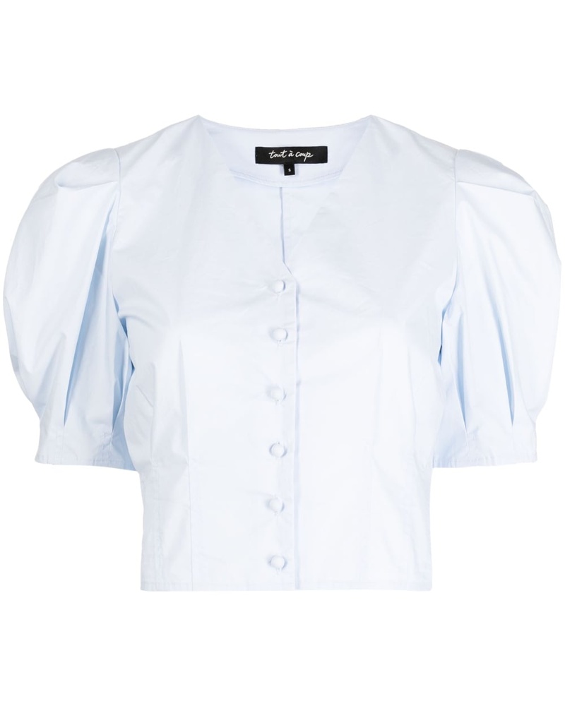 Tout a Coup Damen Bluse mit Puffärmeln